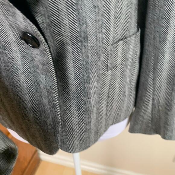 Vintage Joseph Picone Sz 4 Blazer Jacket Black Tweed Velvet Collar Wool Career - Picture 8 of 14